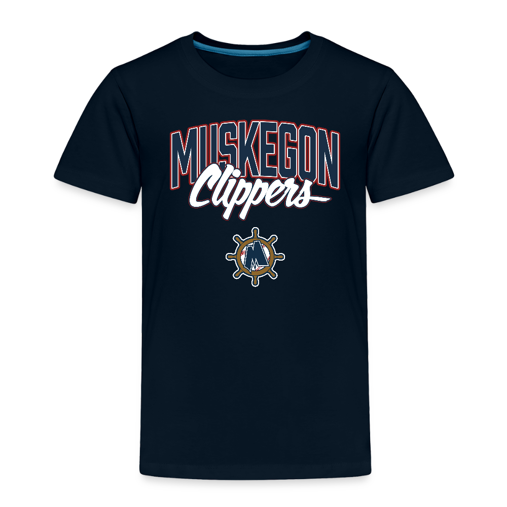 Muskegon Clippers Toddler Premium T-Shirt - deep navy