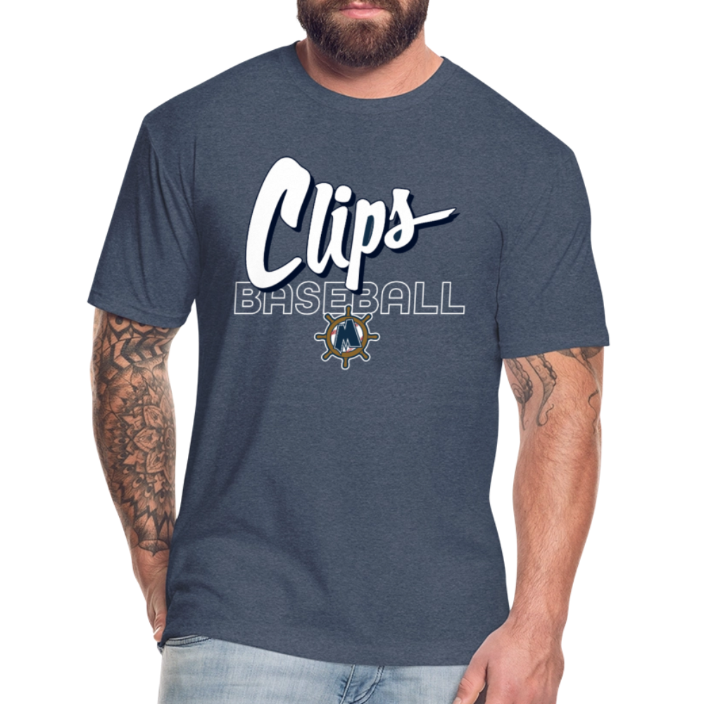Clips Baseball Fitted Cotton/Poly T-Shirt by Next Level - heather navy