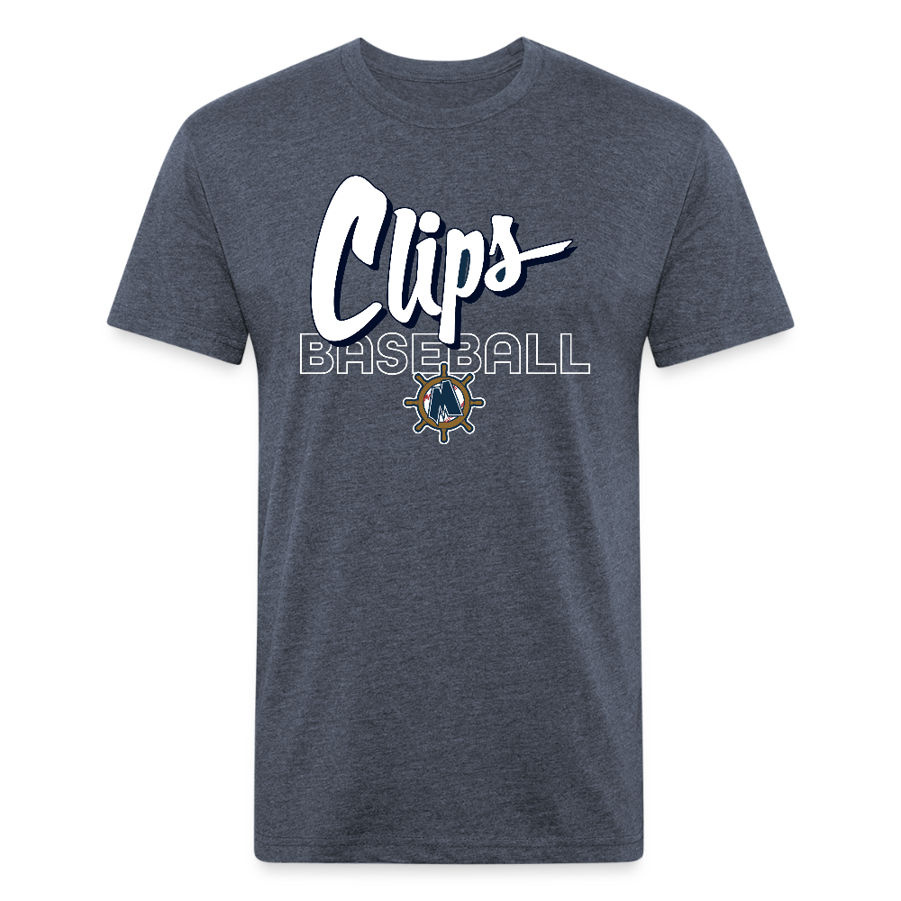 Clips Baseball Fitted Cotton/Poly T-Shirt by Next Level - heather navy