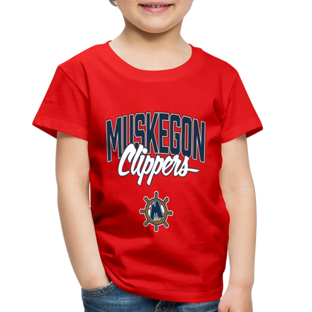 Muskegon Clippers Toddler Premium T-Shirt - red