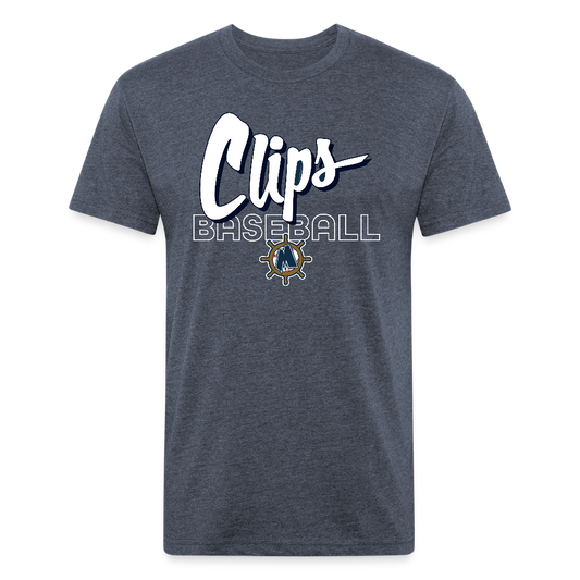 Clips Baseball Fitted Cotton/Poly T-Shirt by Next Level - heather navy