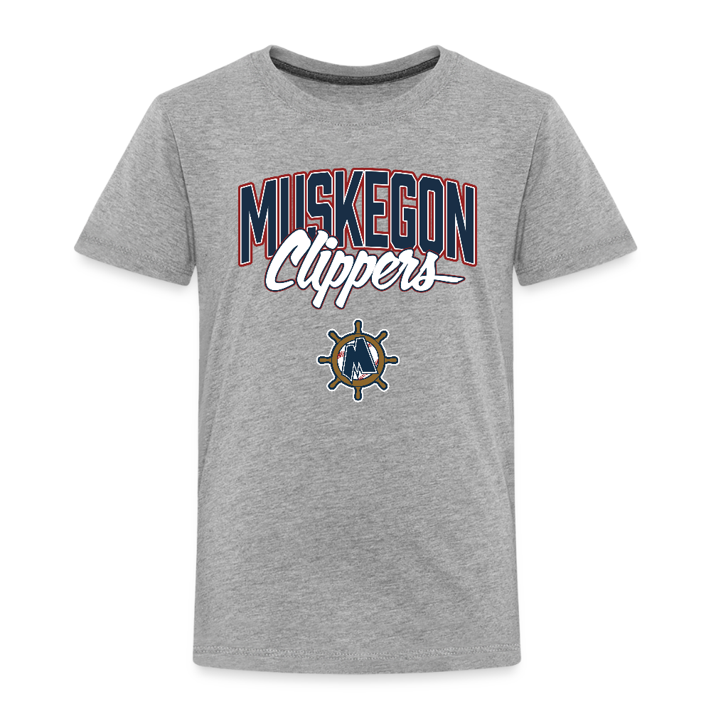 Muskegon Clippers Toddler Premium T-Shirt - heather gray