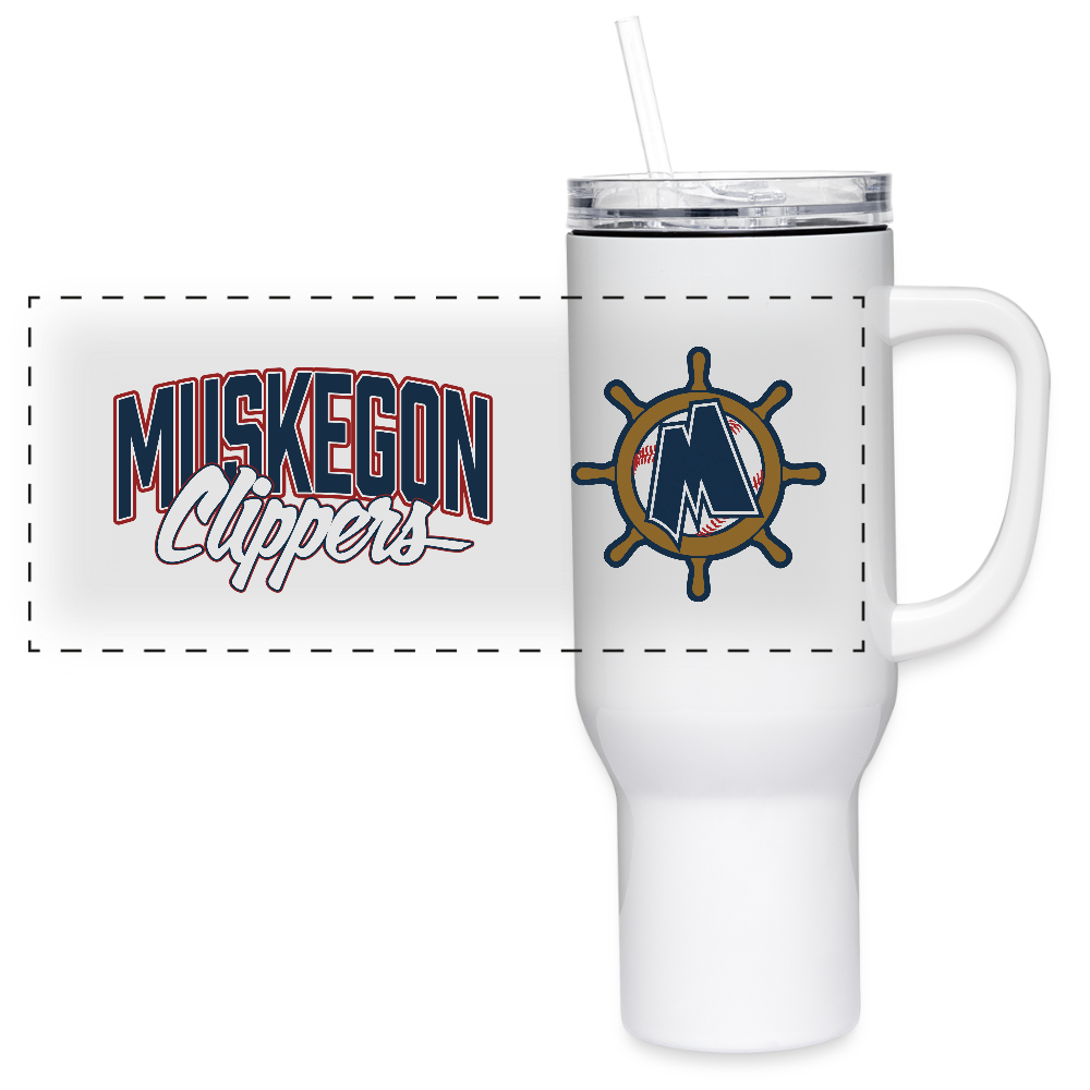 Muskegon Clippers 40 oz Travel Tumbler - white