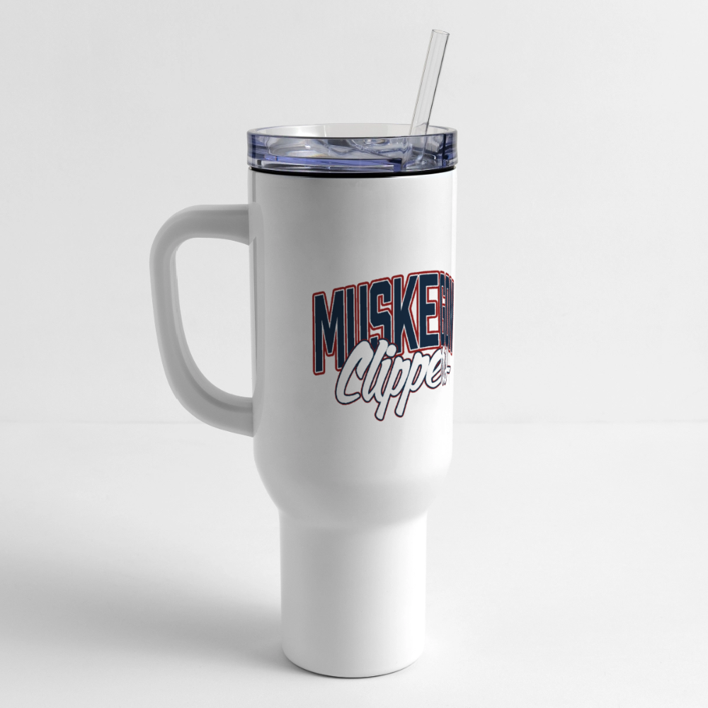 Muskegon Clippers 40 oz Travel Tumbler - white