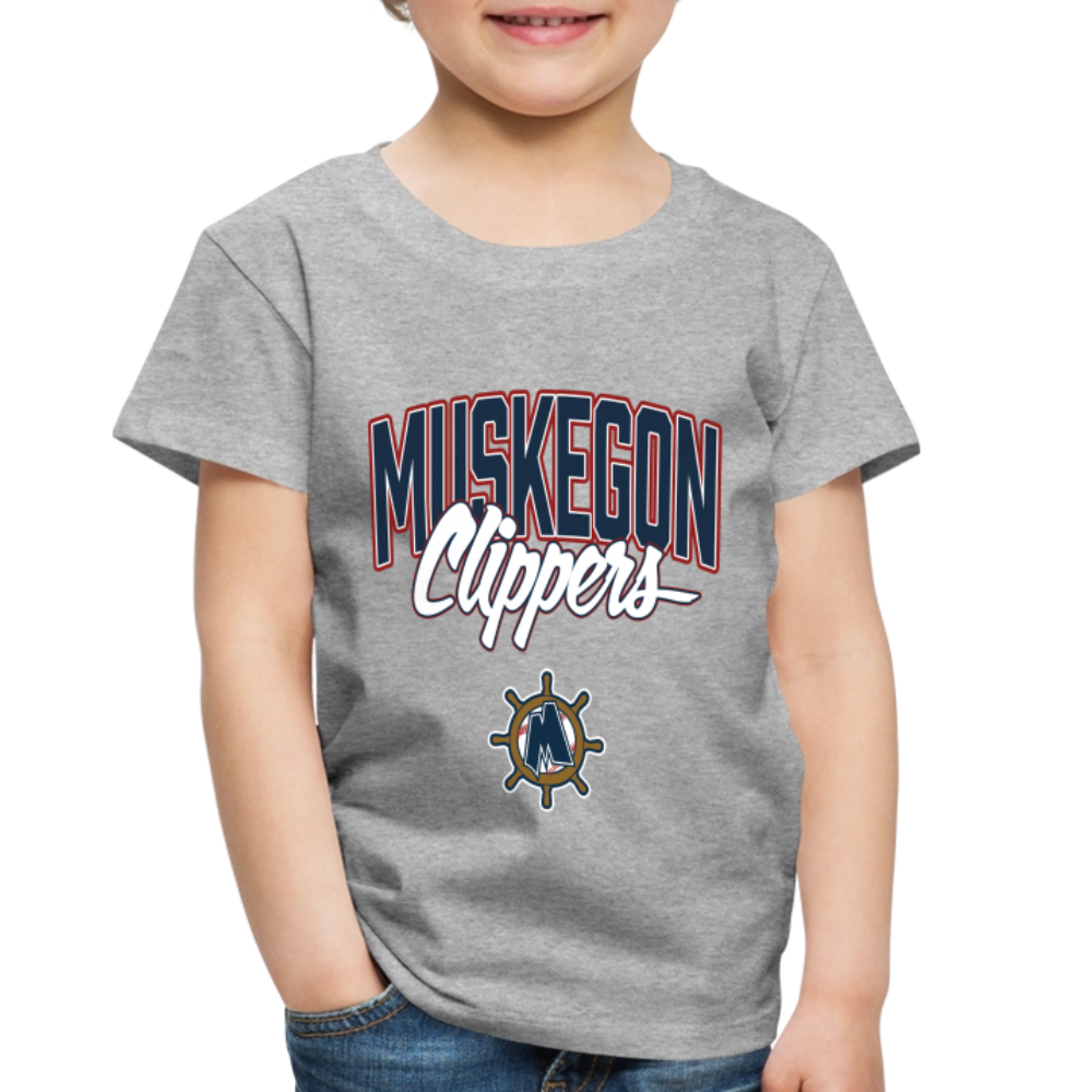 Muskegon Clippers Toddler Premium T-Shirt - heather gray