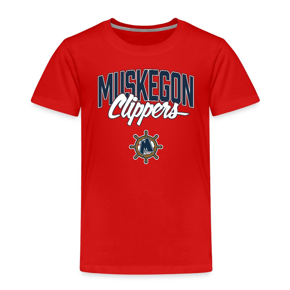 Muskegon Clippers Toddler Premium T-Shirt - red