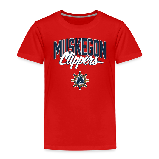 Muskegon Clippers Toddler Premium T-Shirt - red