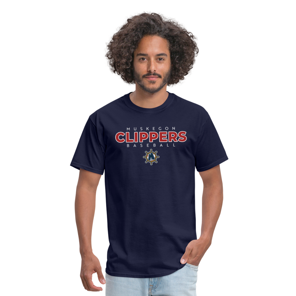 Muskegon Clippers Baseball Cotton T-shirt - navy