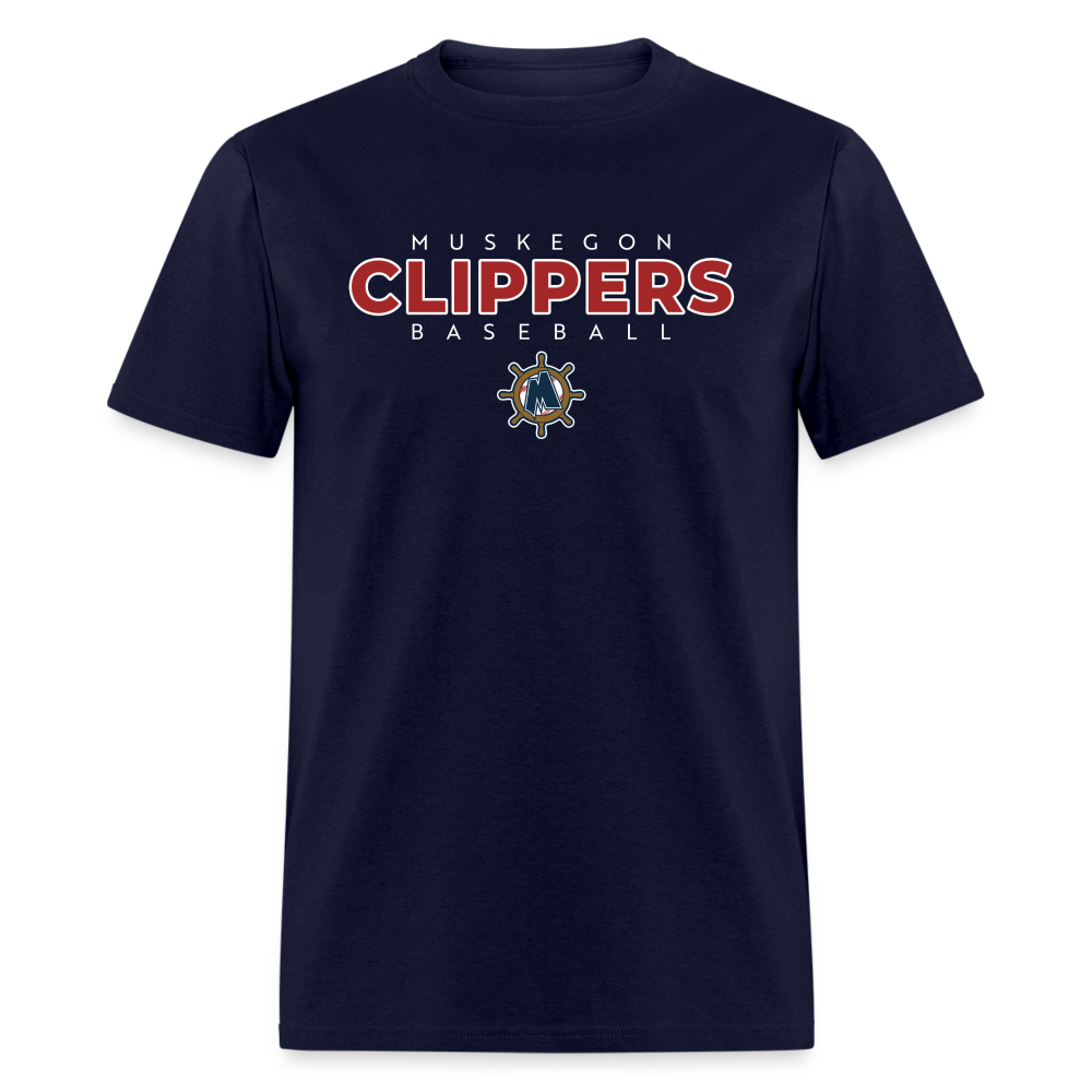 Muskegon Clippers Baseball Cotton T-shirt - navy