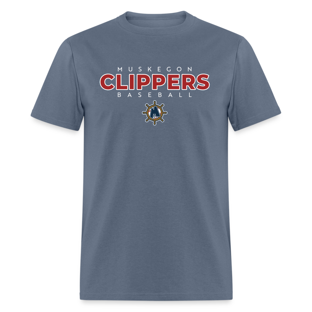 Muskegon Clippers Baseball Cotton T-shirt - denim