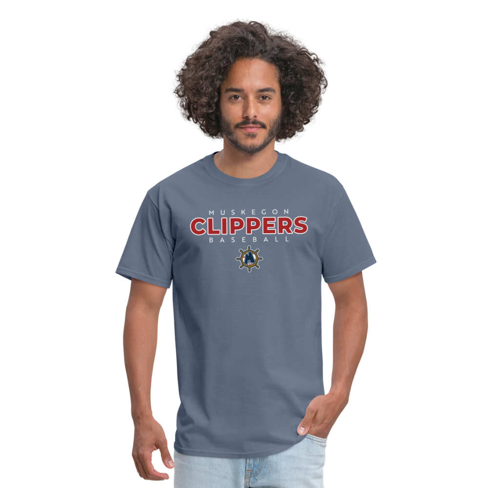 Muskegon Clippers Baseball Cotton T-shirt - denim