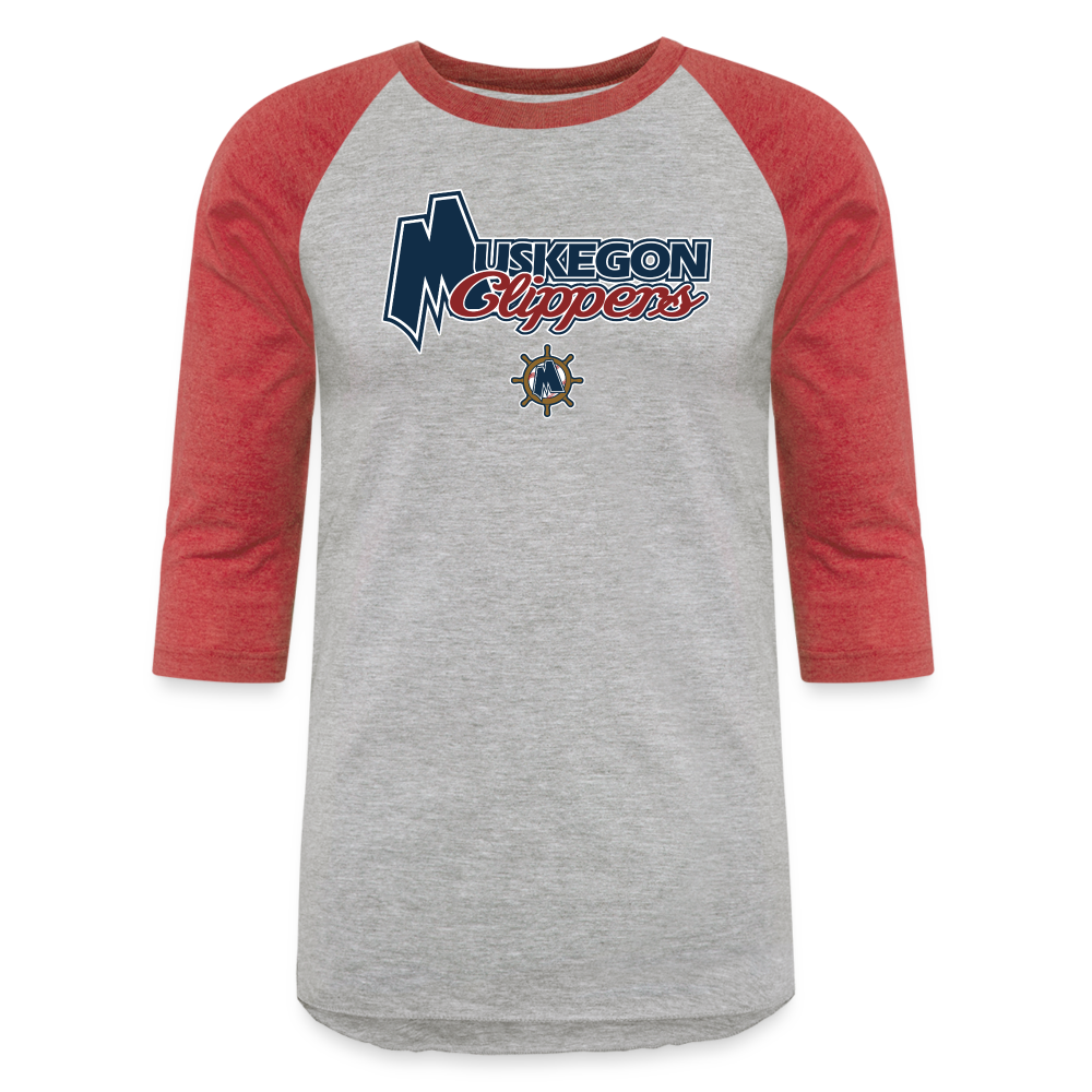 Muskegon Clippers - Baseball T-Shirt - heather gray/red