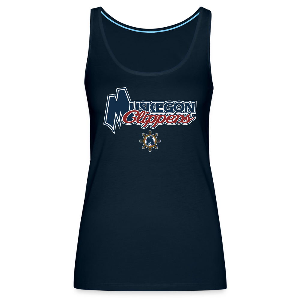 Muskegon Clippers - Women’s Premium Tank Top - deep navy