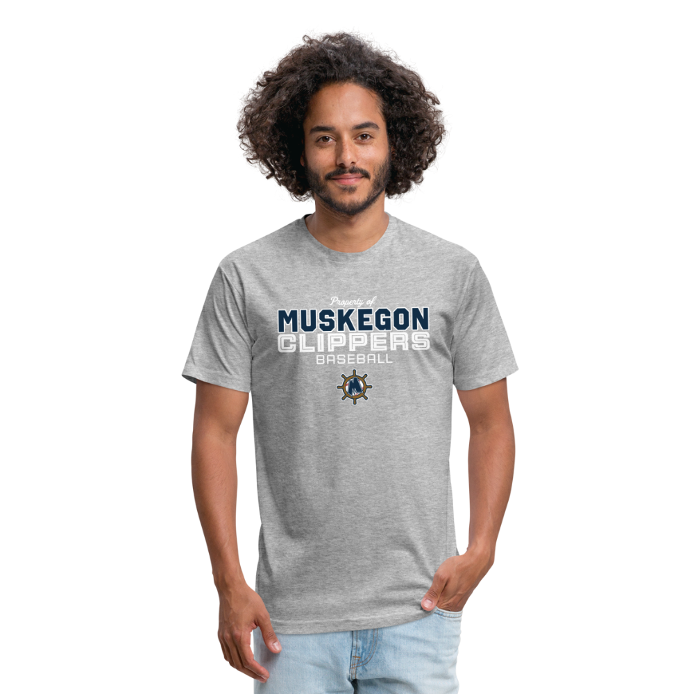 Muskegon Clippers - Fitted Cotton/Poly T-Shirt by Next Level - heather gray