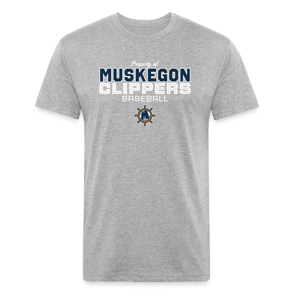 Muskegon Clippers - Fitted Cotton/Poly T-Shirt by Next Level - heather gray