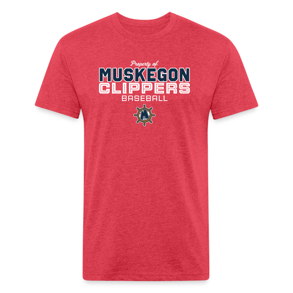 Muskegon Clippers - Fitted Cotton/Poly T-Shirt by Next Level - heather red