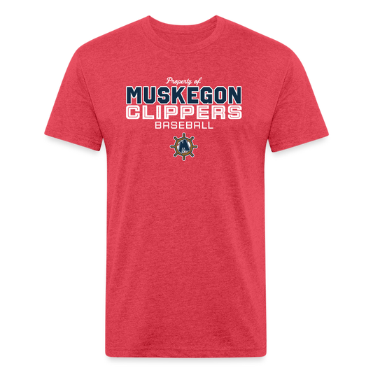 Muskegon Clippers - Fitted Cotton/Poly T-Shirt by Next Level - heather red