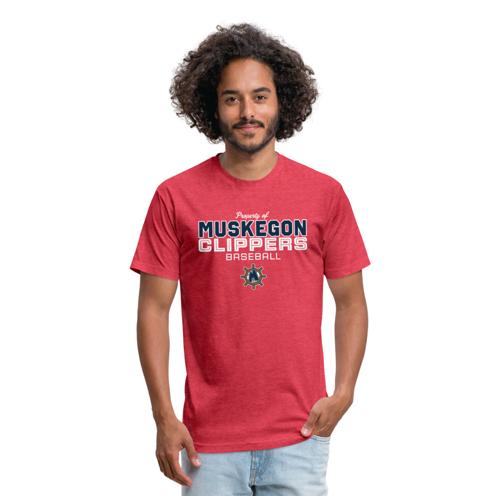 Muskegon Clippers - Fitted Cotton/Poly T-Shirt by Next Level - heather red