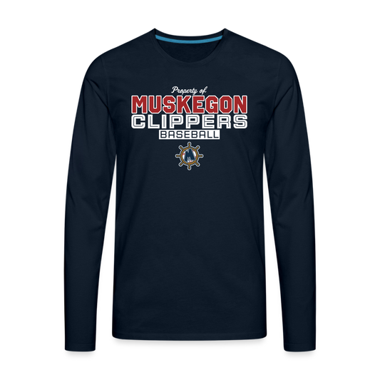 Muskegon Clippers - Men's Premium Long Sleeve T-Shirt - deep navy