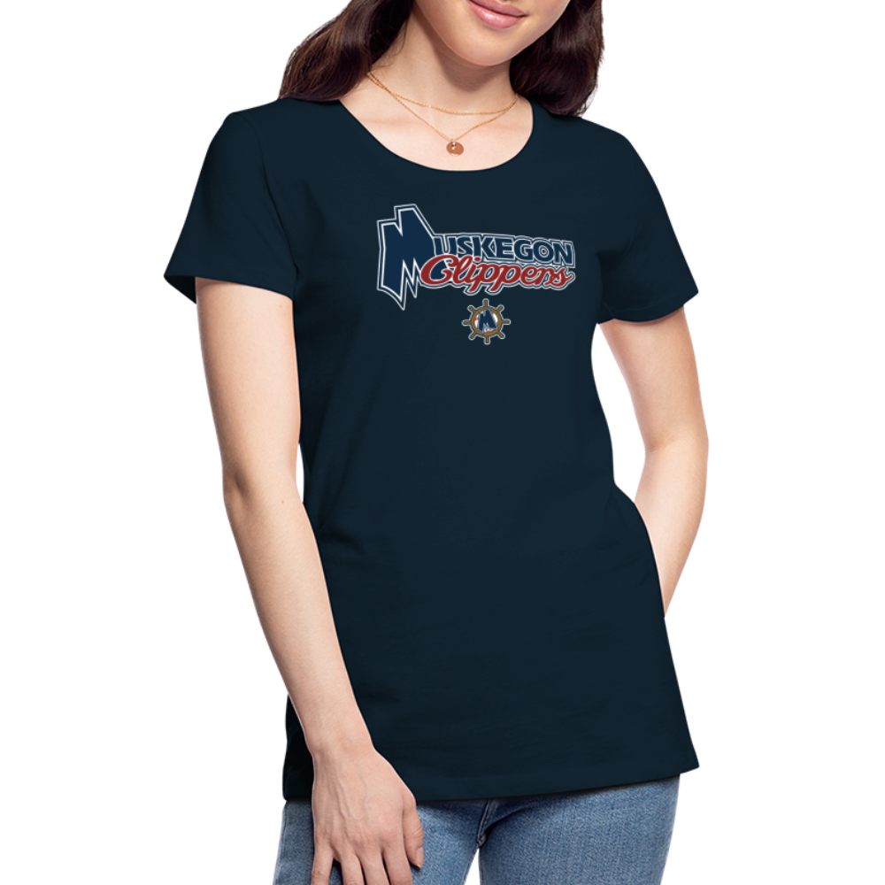 Muskegon Clippers - Women’s Premium T-Shirt - deep navy