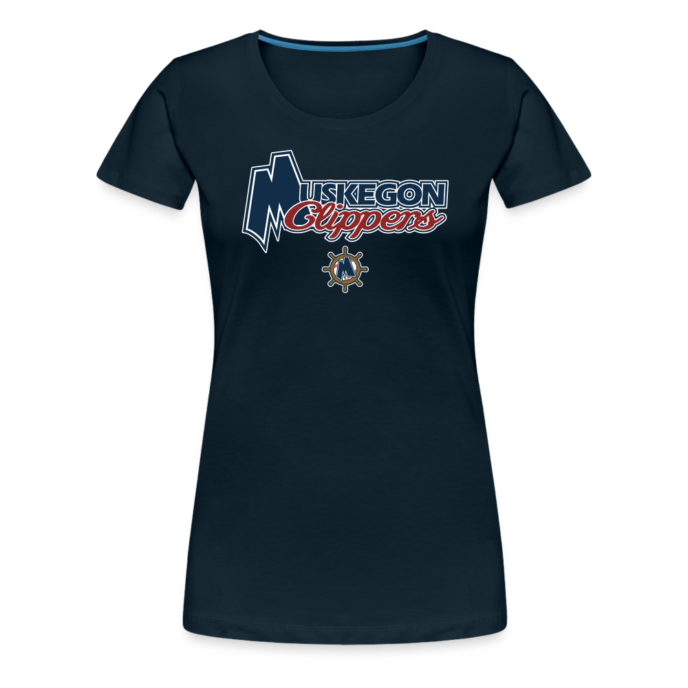 Muskegon Clippers - Women’s Premium T-Shirt - deep navy