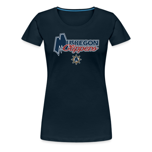 Muskegon Clippers - Women’s Premium T-Shirt - deep navy