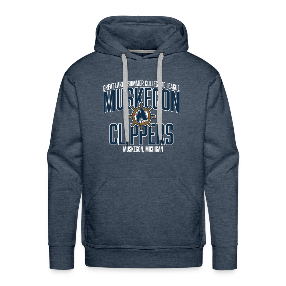 Muskegon Clippers - Men’s Premium Hoodie - heather denim